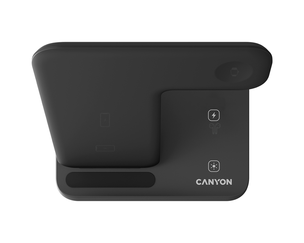Зарядно CANYON wireless WS-303 15W 3in1 Black 4