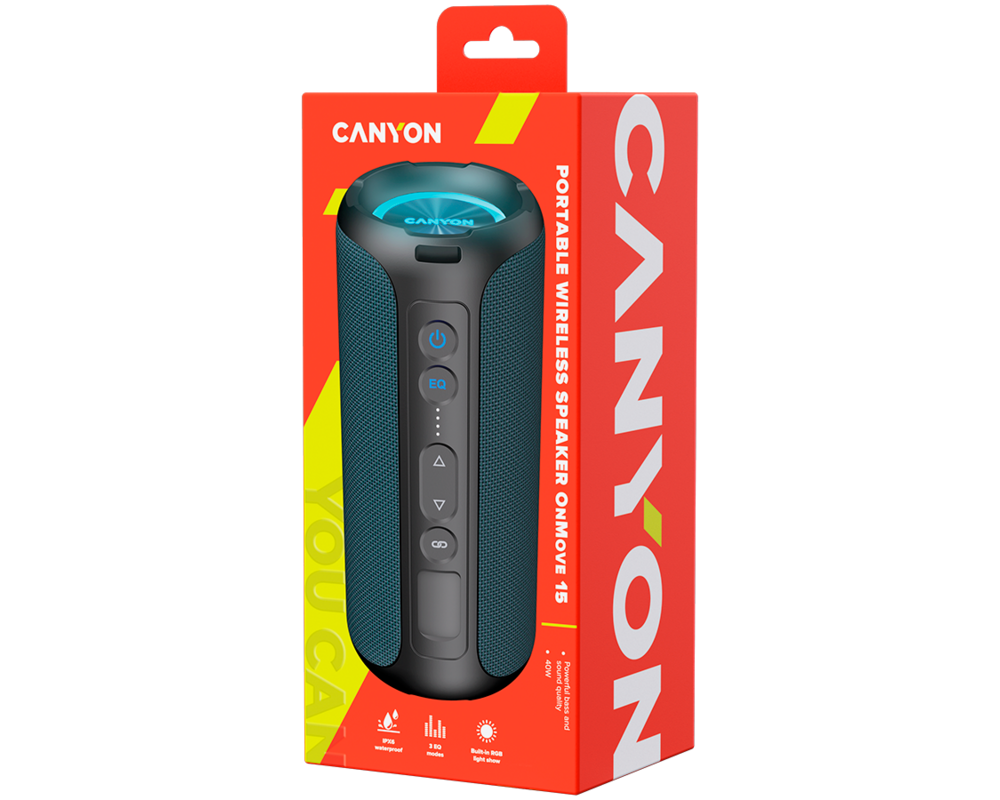 Тонколони CANYON speaker OnMove 15W EQ TWS AUX Dar... 15