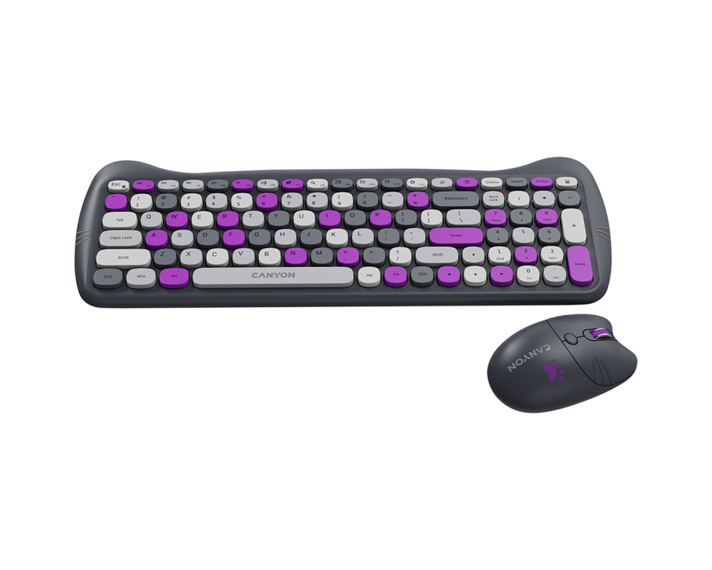 Клавиатура CANYON HSET-W6 Keyboard+Mouse Kitty Edit... 2