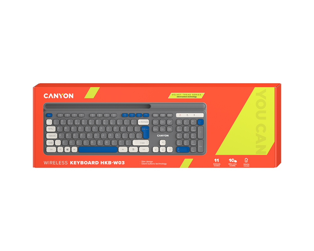 Клавиатура CANYON keyboard HKB-W03 AAA Wireless Gre... 8