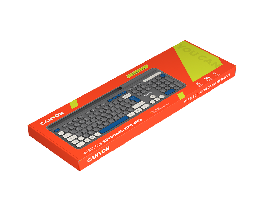 Клавиатура CANYON keyboard HKB-W03 AAA Wireless Gre... 7