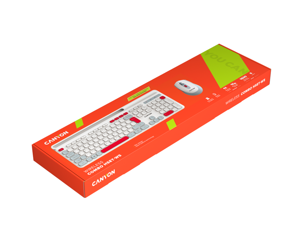 Клавиатура CANYON HSET-W5 Keyboard+Mouse AAA+AA Wir... 13
