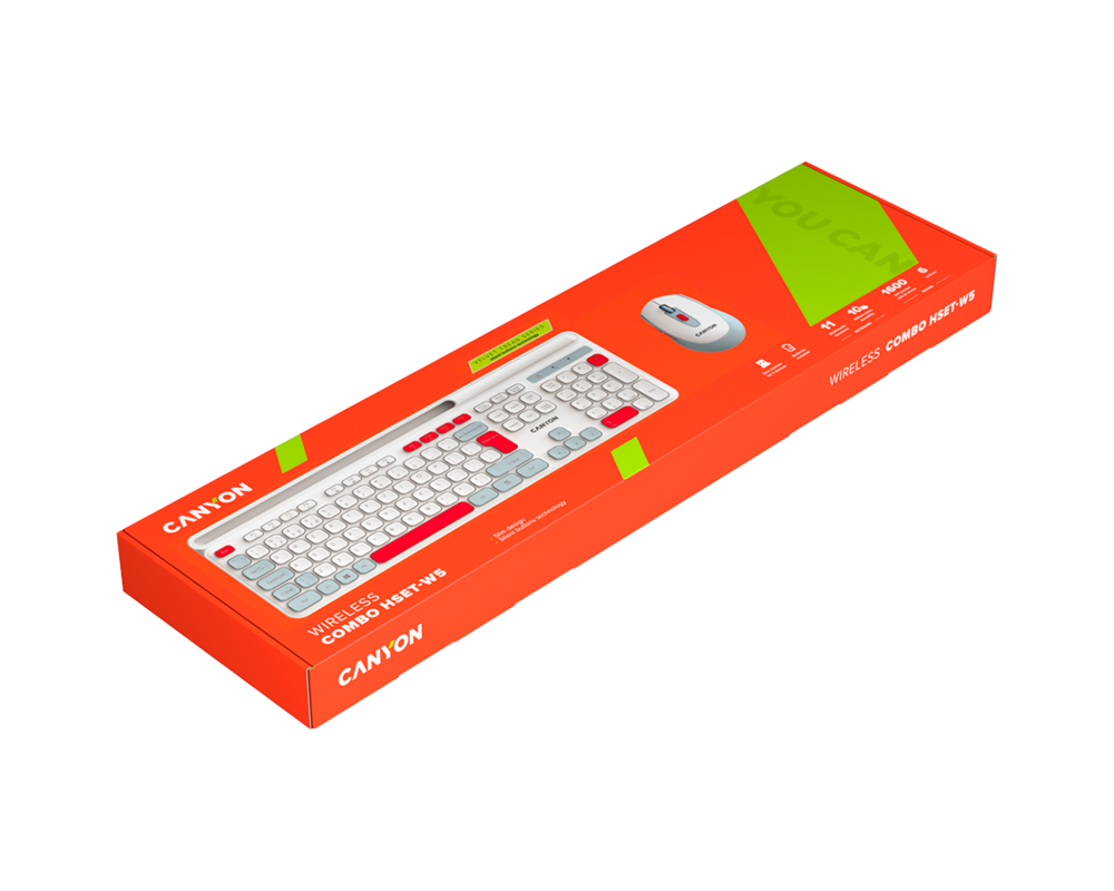 Клавиатура CANYON HSET-W5 Keyboard+Mouse AAA+AA Wir... 6