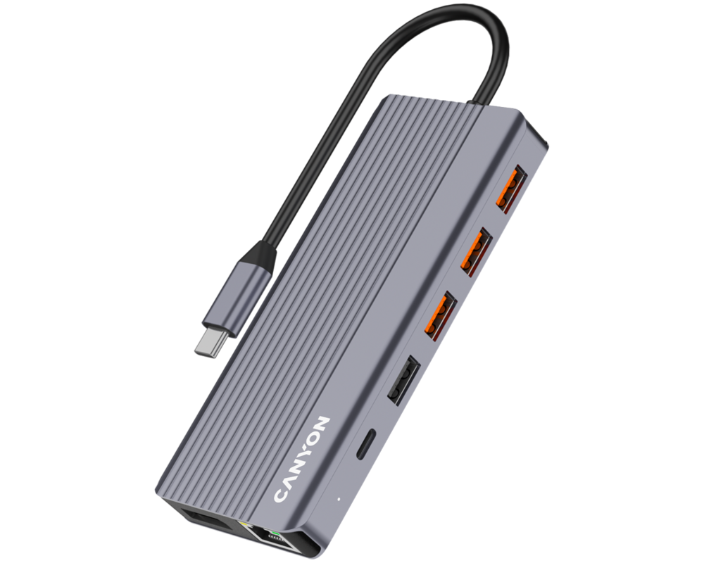 USB хъб CANYON hub DS-16 13in1 4k USB-C Grey 2