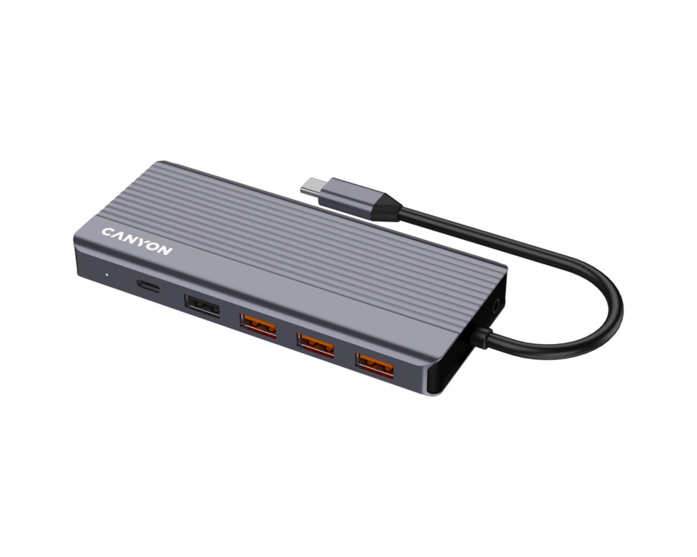 USB хъб CANYON hub DS-16 13in1 4k USB-C Grey 3
