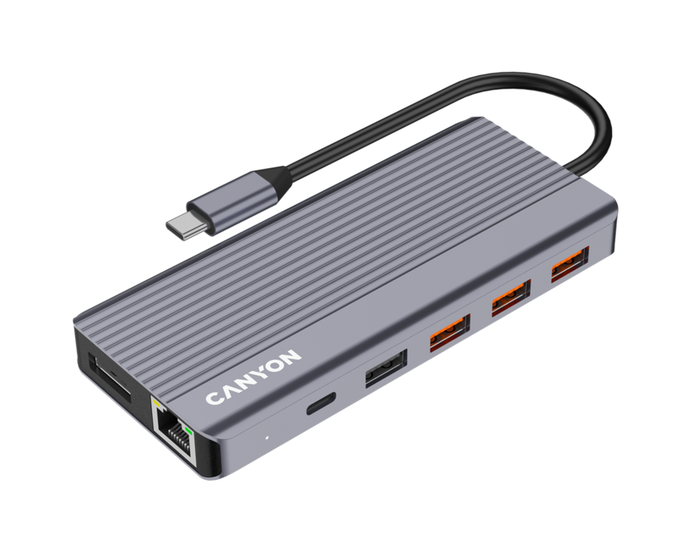 USB хъб CANYON hub DS-16 13in1 4k USB-C Grey 5