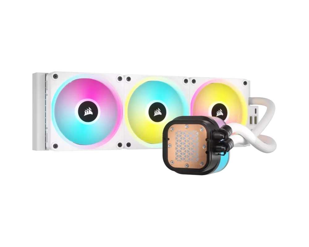 Охладител за процесор CORSAIR iCUE LINK H150i LCD White AIO, 360mm Radiator, Liquid CPU Cooler, 397mm x 120mm x 27mm radiator, EAN: 0840006665946 2