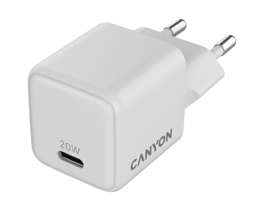 Зарядно CANYON CU20C GaN 20W 1xPD EU White 11