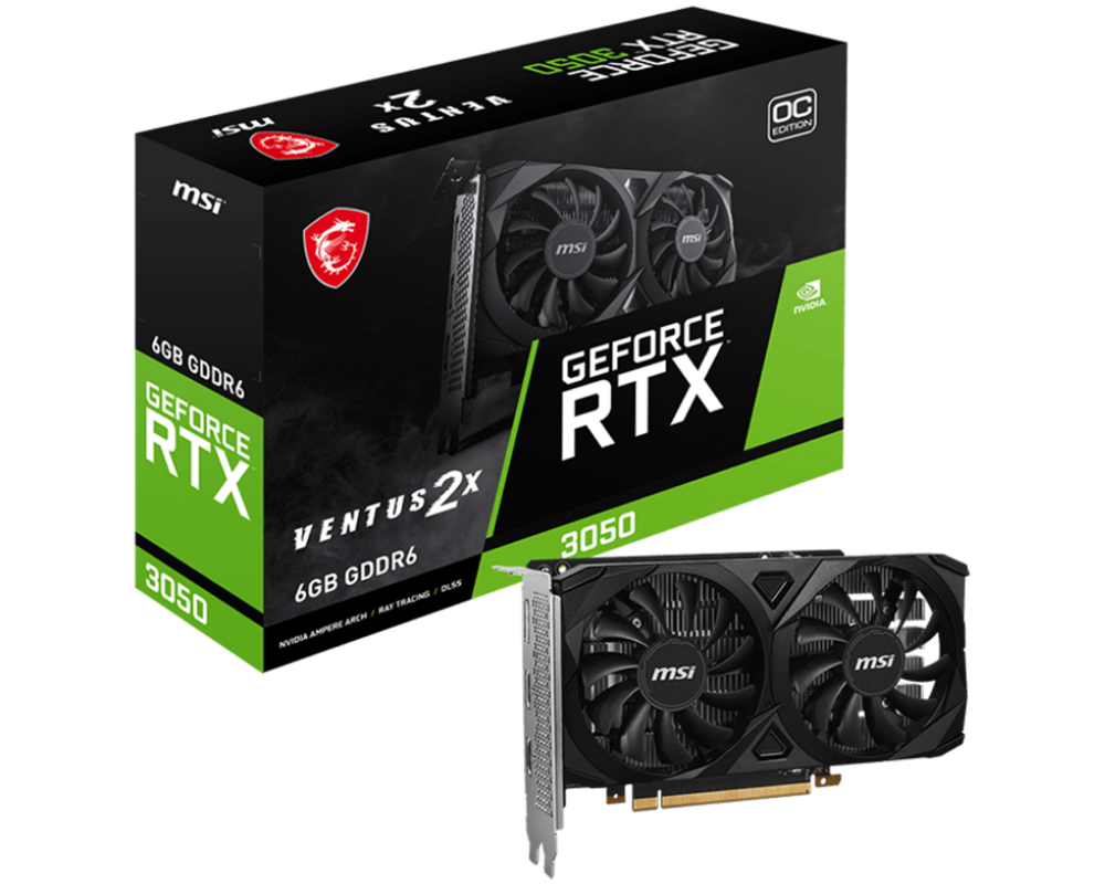 Видеокарта MSI Nvidia GeForce RTX 3050 VENTUS 2X E 6G OC 6