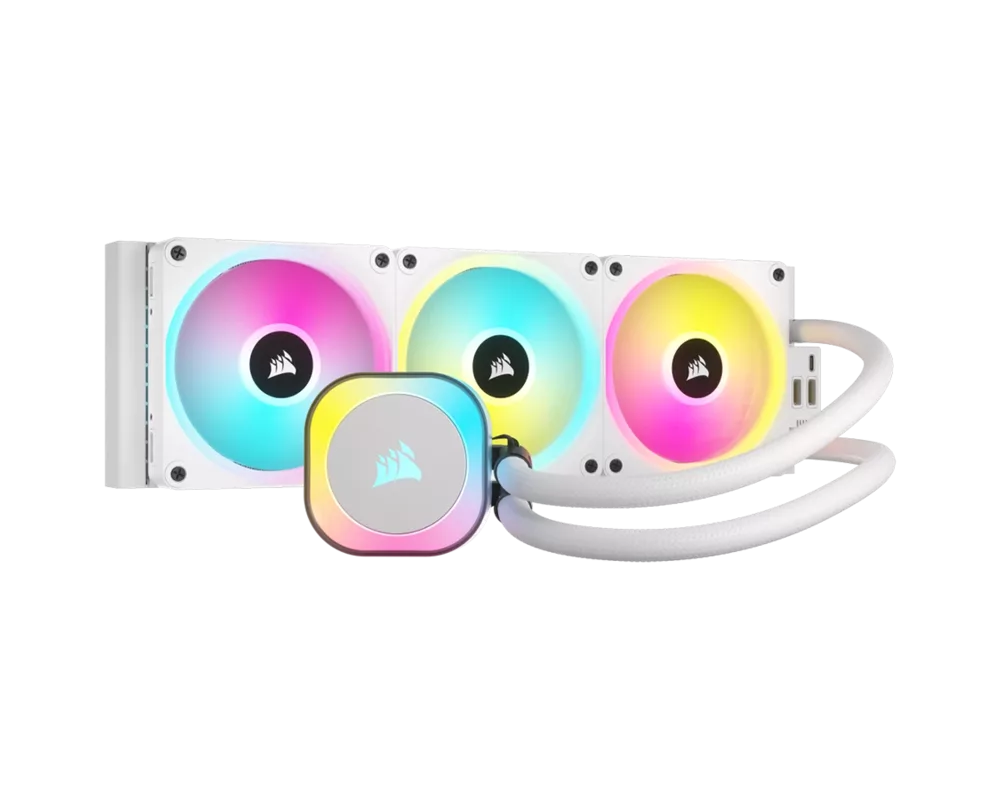 Охладител за процесор CORSAIR iCUE LINK H150i RGB White AIO, 360mm Radiator, Liquid CPU Cooler 2