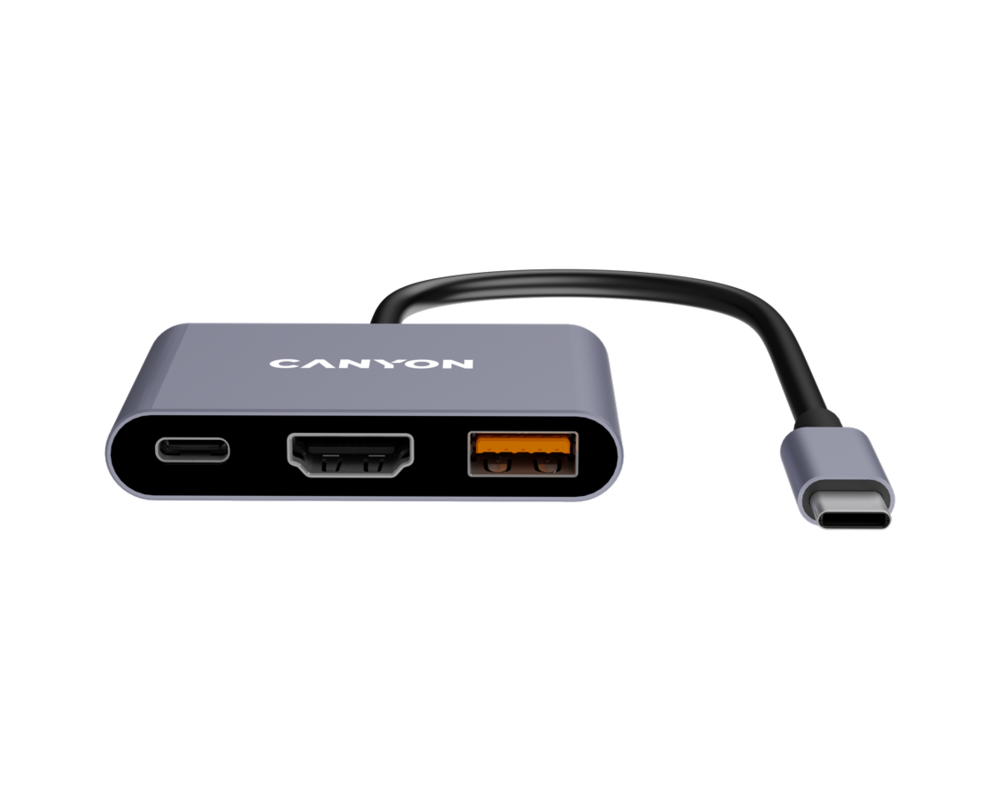USB хъб CANYON hub DS-4 3in1 USB-C Grey 2