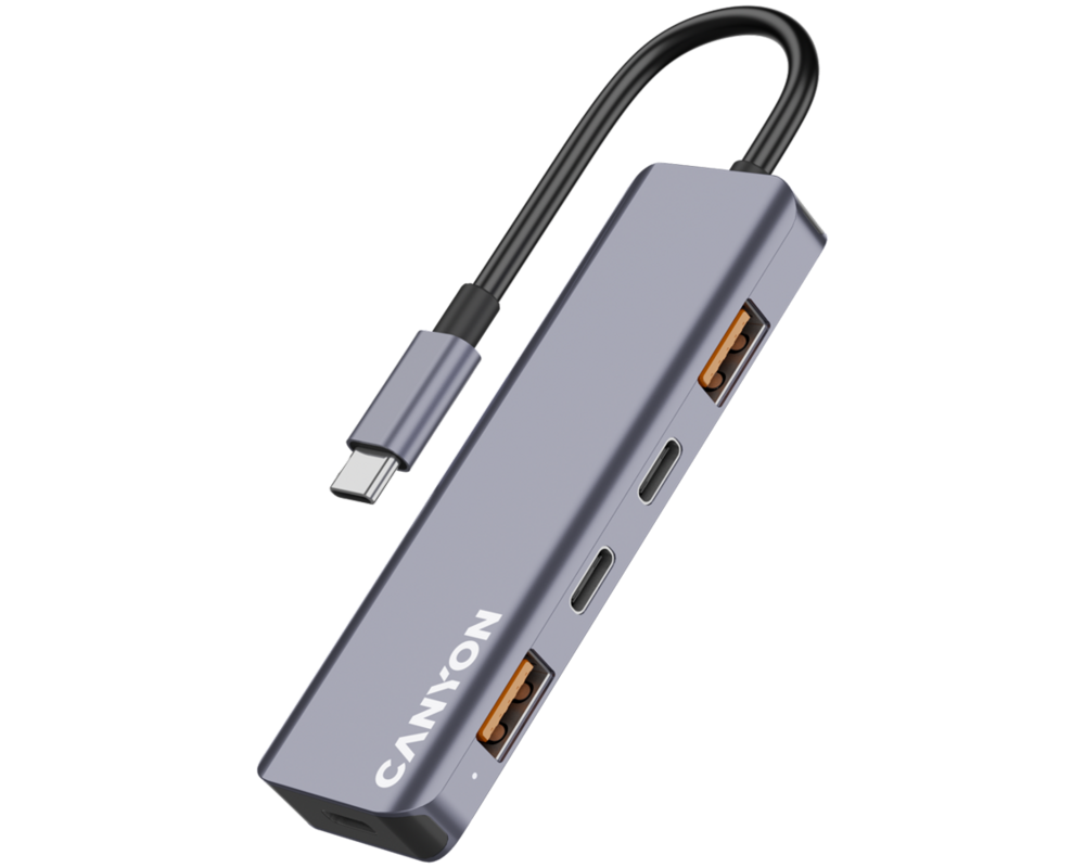 USB хъб CANYON hub DS-18 5in1 USB-C Grey 3