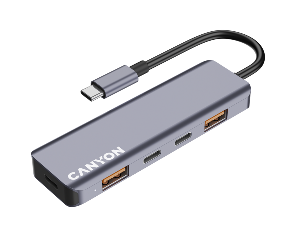 USB хъб CANYON hub DS-18 5in1 USB-C Grey 4