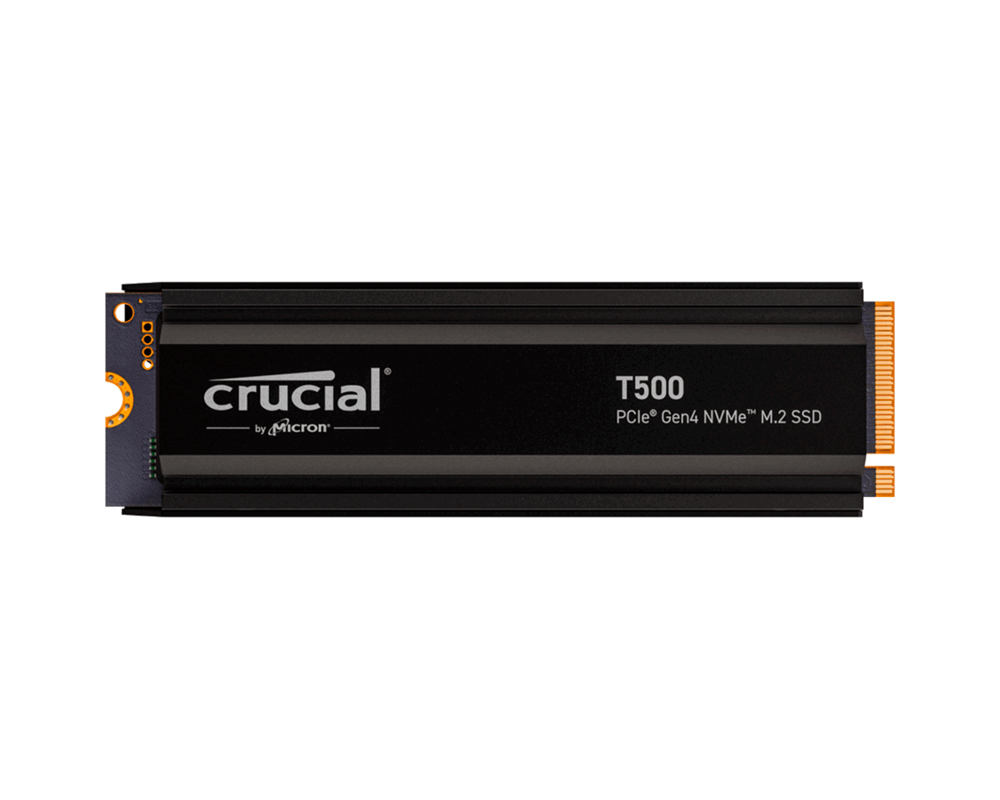 SSD Crucial T500 1TB PCIe Gen4 NVMe M.2 SSD with heatsink
