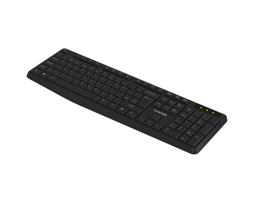 Клавиатура CANYON keyboard KB-W01 Wireless Black EN... 3