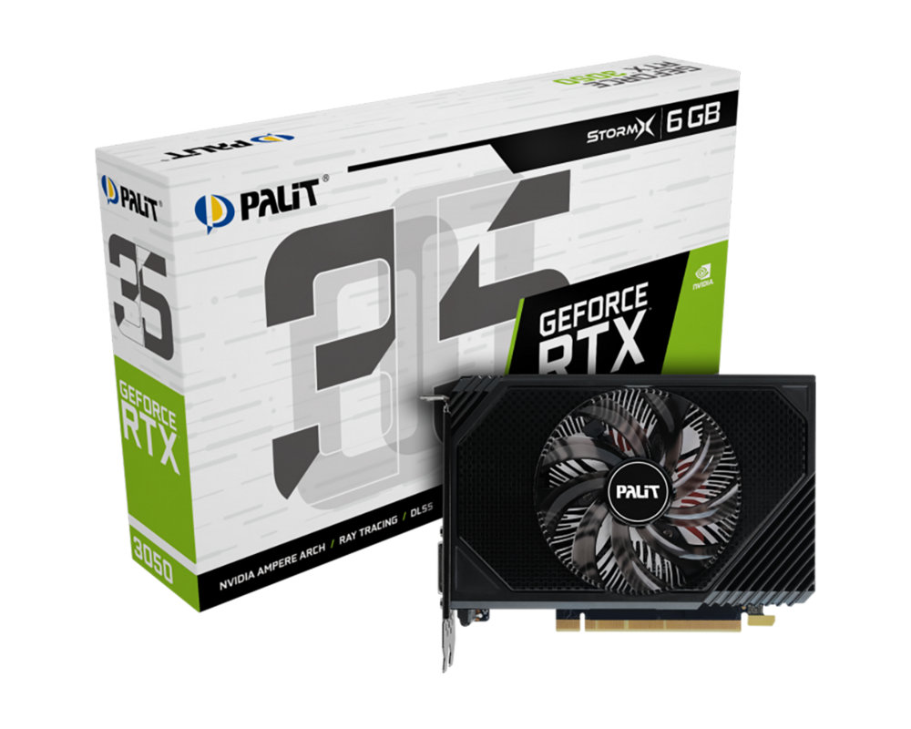 Видеокарта Palit GeForce RTX 3050 StormX 6GB GDDR6 6