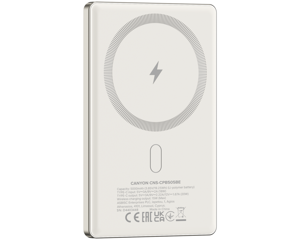 Външна батерия CANYON power bank OnPower 505 slim Magsa... 4