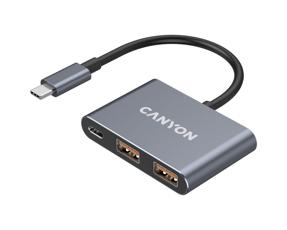 USB хъб CANYON hub DS-3 3in1 USB-C Dark Grey 7
