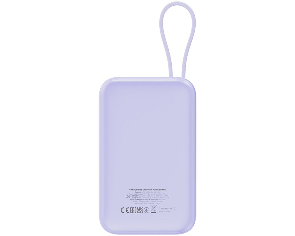Външна батерия CANYON power bank OnPower 101 built-in c... 4