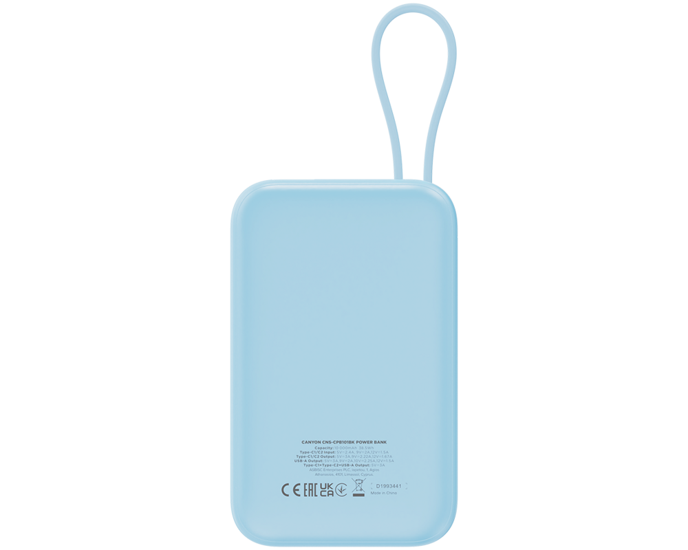 Външна батерия CANYON power bank OnPower 101 built-in c... 4