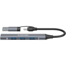  CANYON hub DS-02 4in1 USB-A/C Grey 800812 CNS-TDS02G на топ цена - PIC.bg