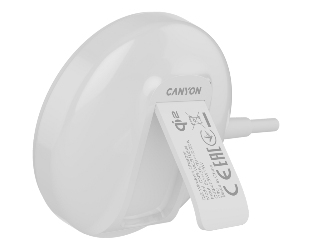 Зарядно CANYON wireless WS-105 15W Qi2 White 4