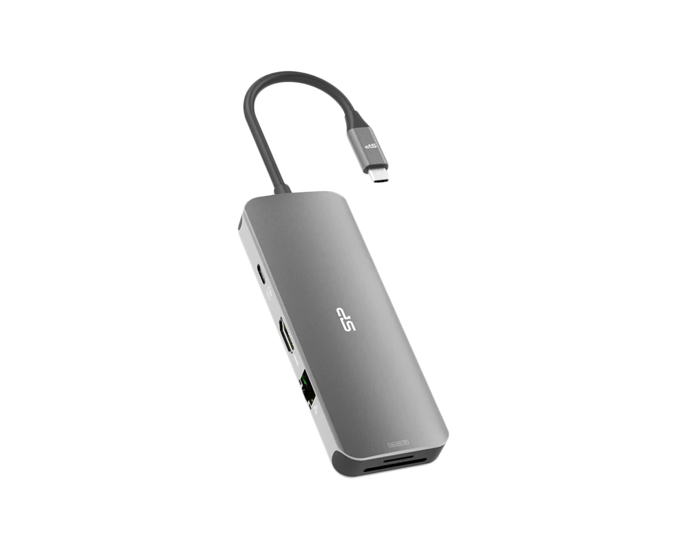 USB хъб Silicon Power SR30 8-in-1 Docking Station USB C Hub with 4K@60Hz HDMI DisplayPort 2