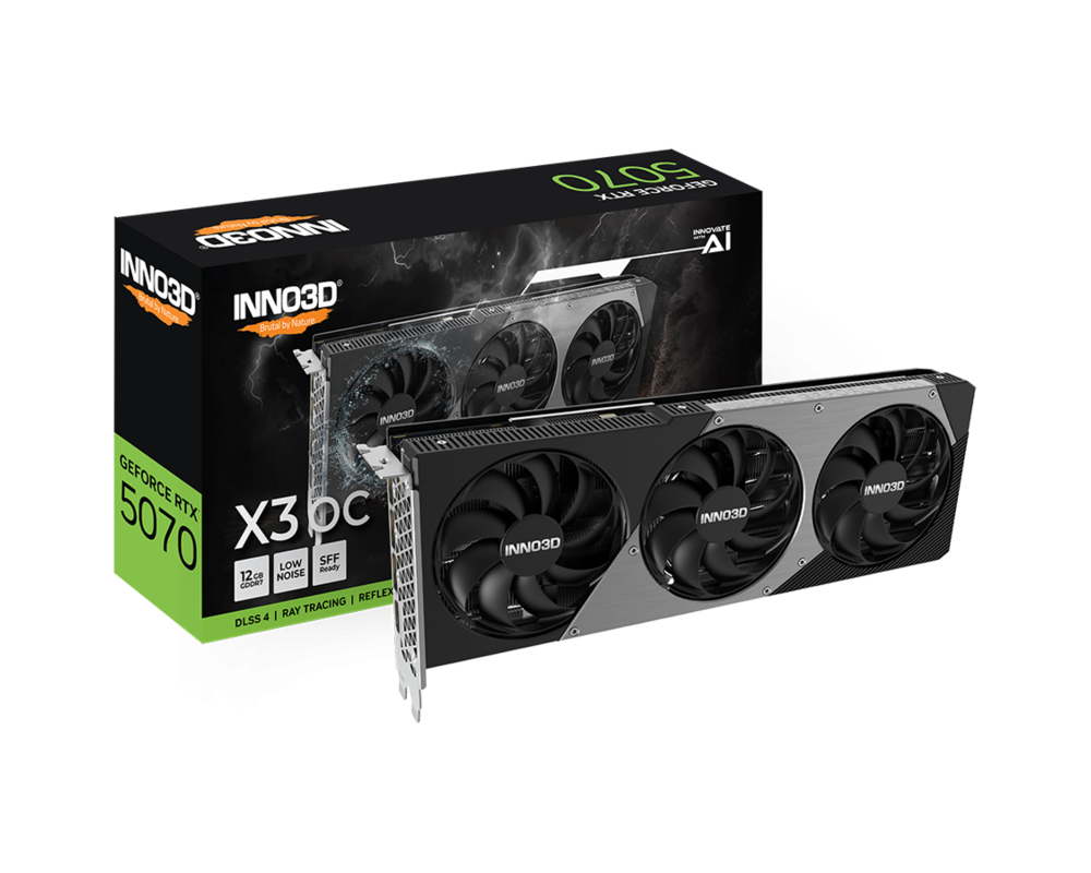 Видеокарта Inno3D GeForce RTX 5070 12GB GDDR7 X3 OC 3
