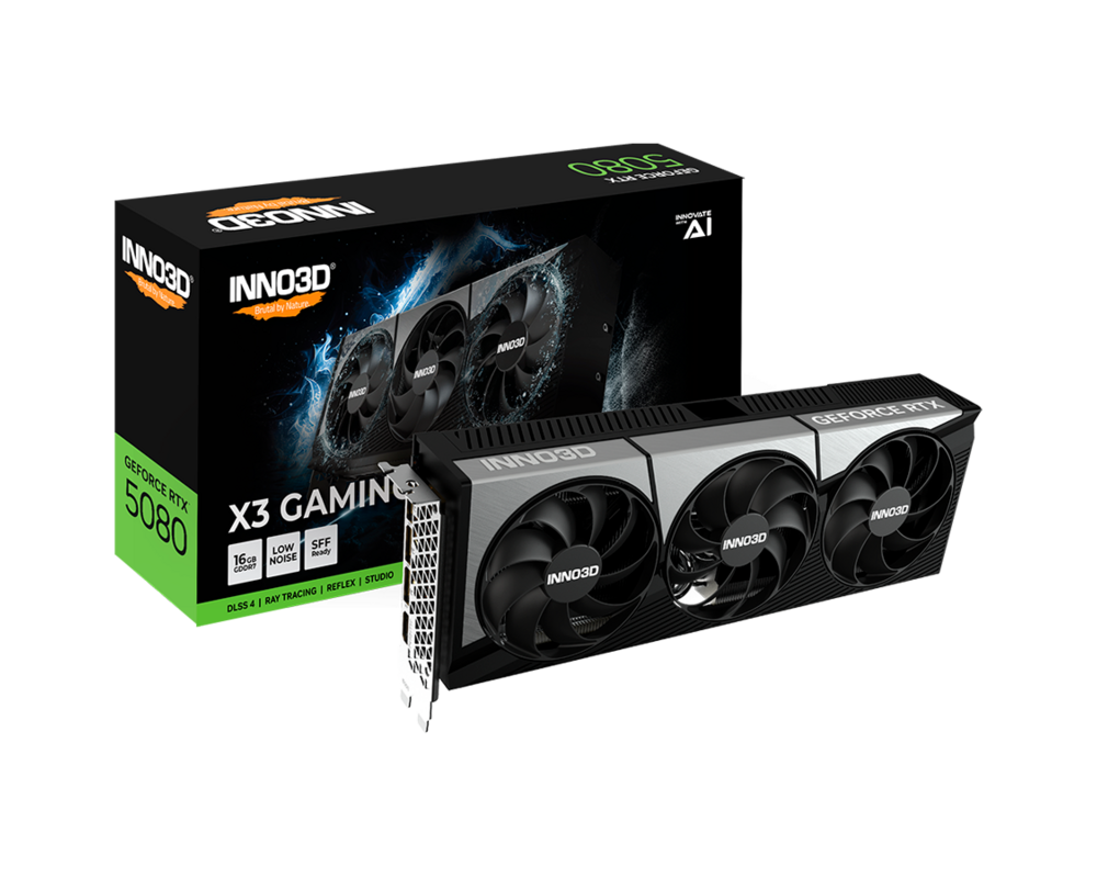 Видеокарта Inno3D GeForce RTX 5080 16GB GDDR7 X3 OC Gaming 3