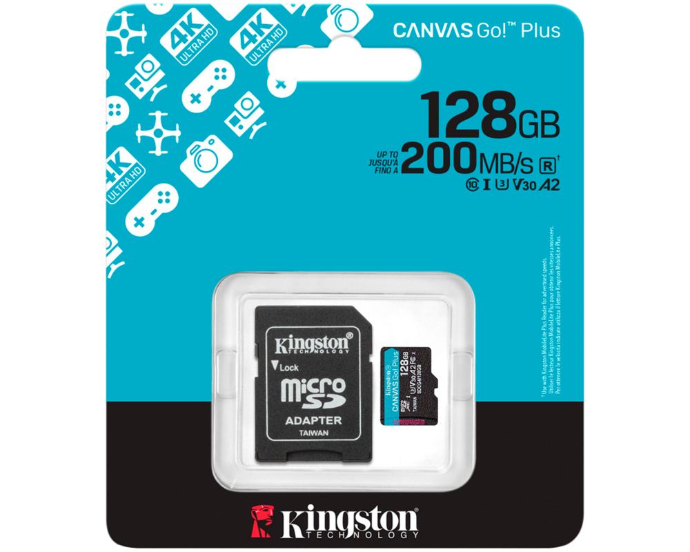 Флаш карта KINGSTON 128GB microSDXC Canvas Go Plus Gen4 200MB 8