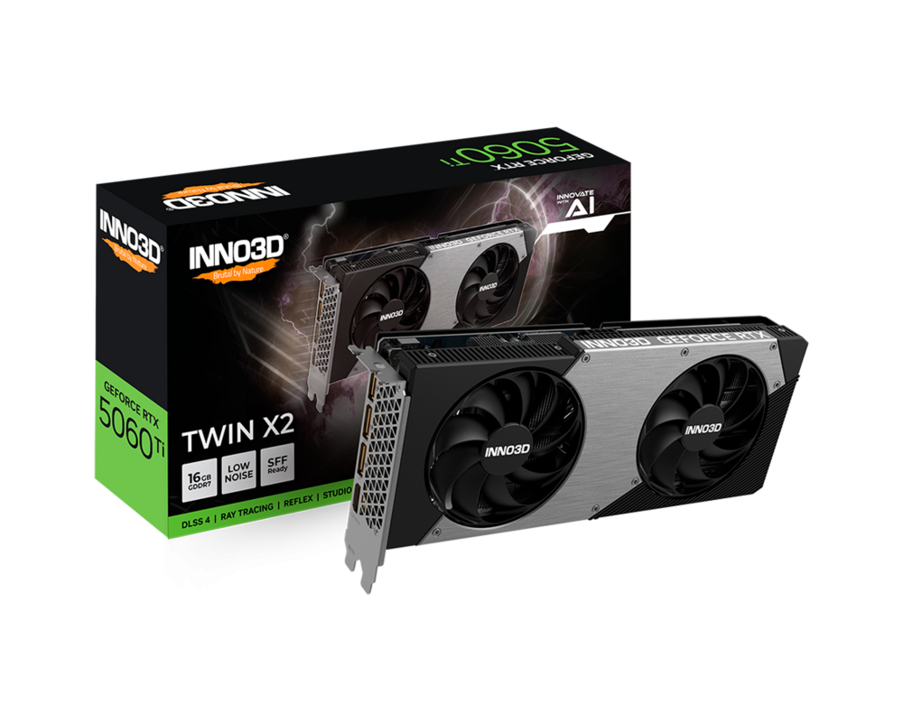 Видеокарта Inno3D GeForce RTX 5060 Ti 16GB GDDR7 Twin X2 3
