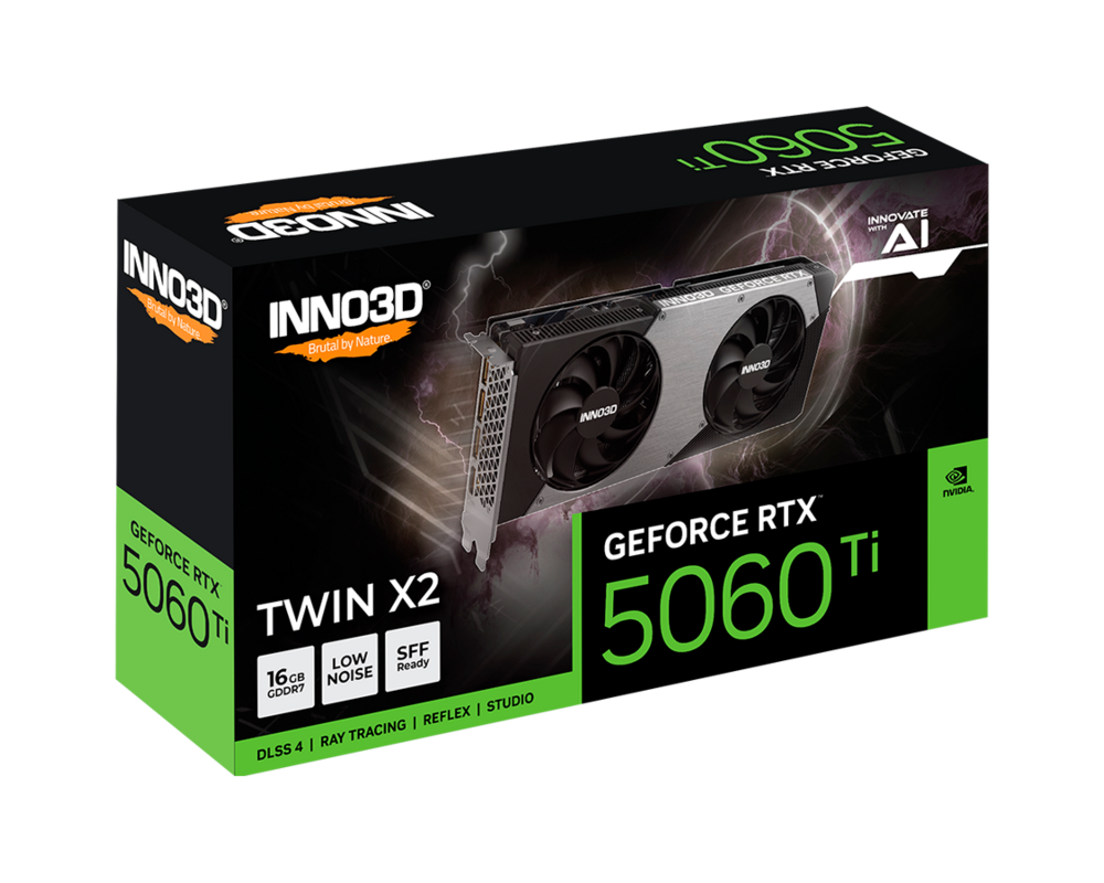 Видеокарта Inno3D GeForce RTX 5060 Ti 16GB GDDR7 Twin X2 5