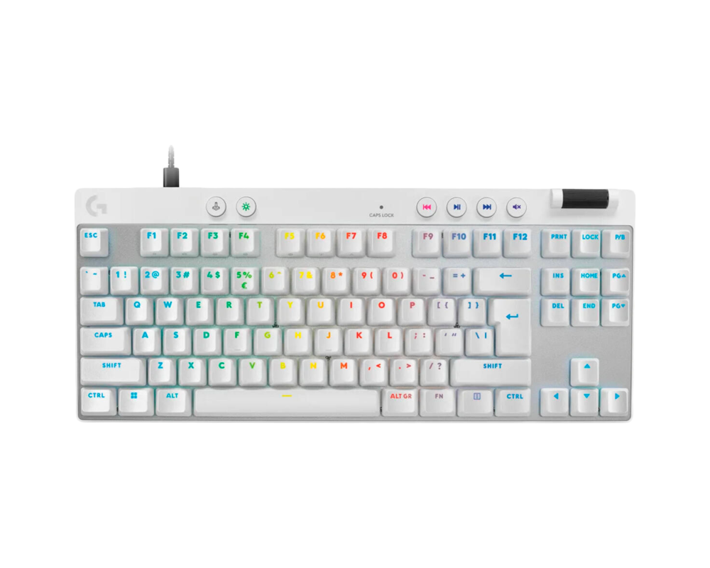 Клавиатура Геймърска механична клавиатура Logitech G Pro X Rapid TKL - White, magnetic-analog switch 6