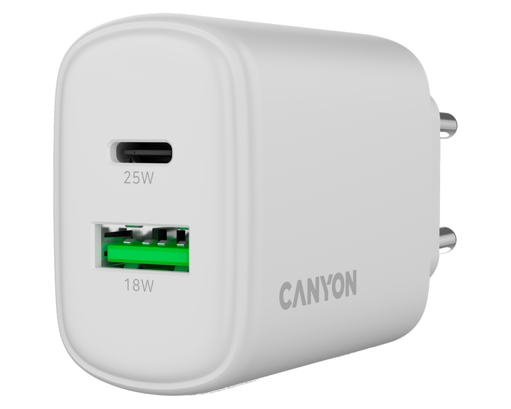 Зарядно CANYON OnCharge 250 25W 1xPD 1xQC EU Whi... 5
