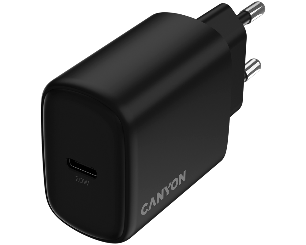 Зарядно CANYON OnCharge 200 20W 1xPD EU Black 4
