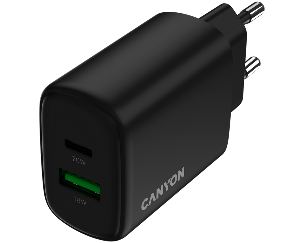 Зарядно CANYON OnCharge 200 20W 1xPD 1xQC EU Bla... 4