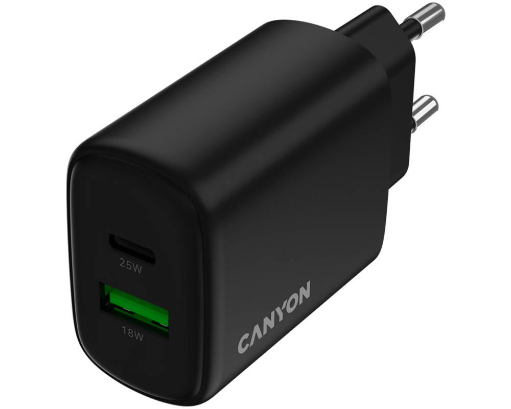 Зарядно CANYON OnCharge 250 25W 1xPD 1xQC EU Bla... 4