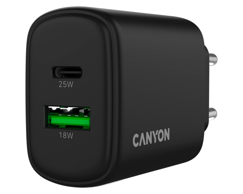 Зарядно CANYON OnCharge 250 25W 1xPD 1xQC EU Bla... 5
