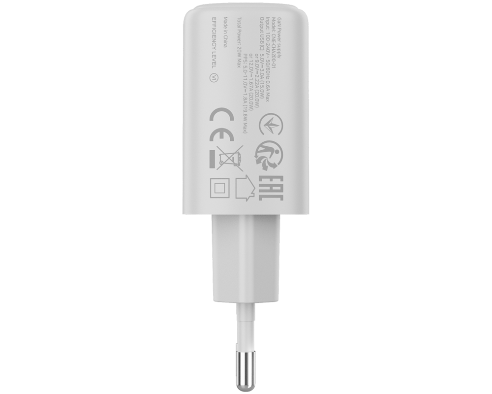 Зарядно CANYON OnCharge 200 20W 1xPD EU White 3
