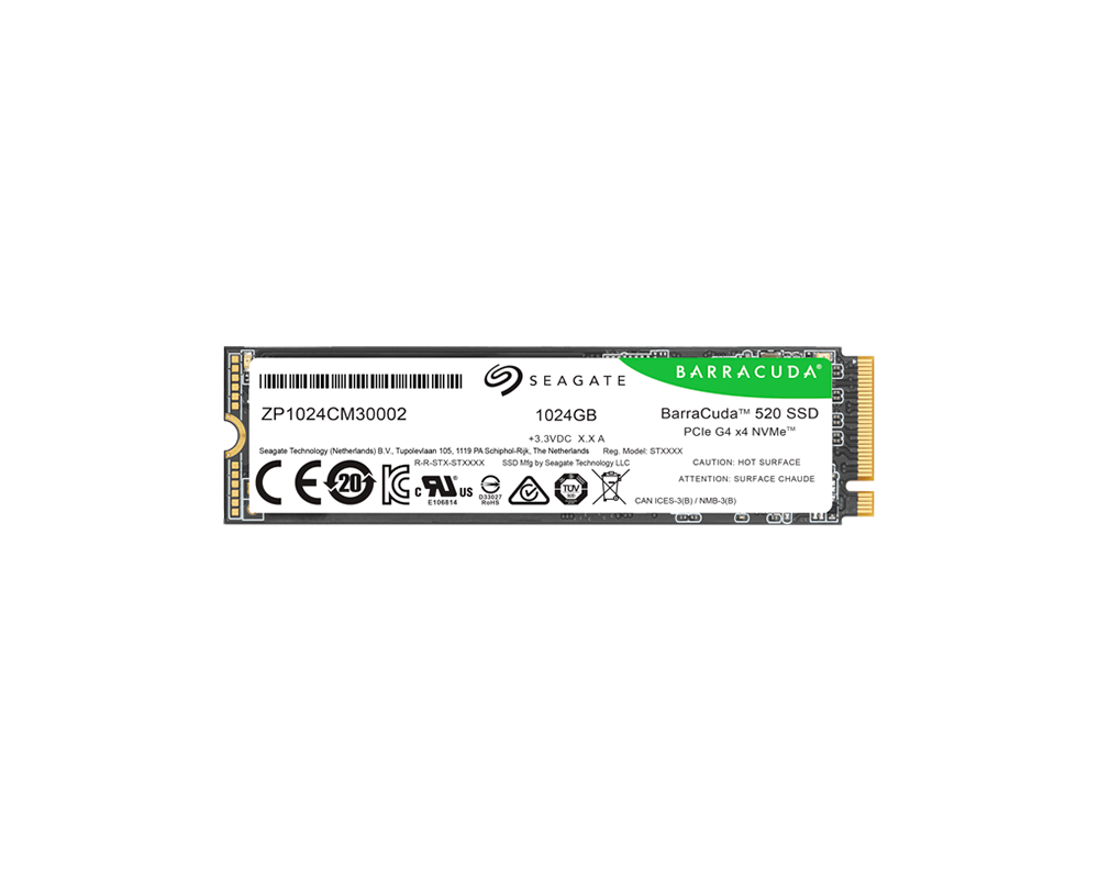 SSD SEAGATE BarraCuda 520 1.024TB M.2 2280-S2 PCIe Gen4 x4 NVMe 1.4 2