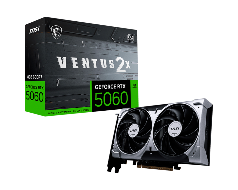 Видеокарта MSI NVIDIA GeForce RTX 5060 8G VENTUS 2X OC 6