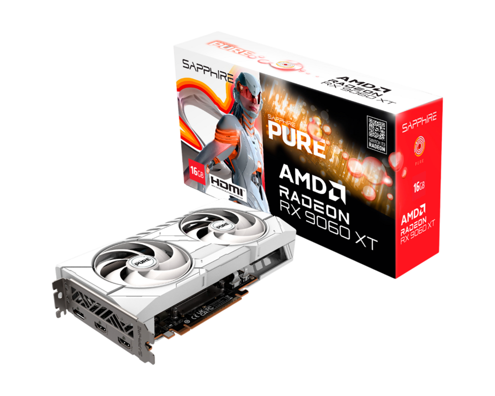 Видеокарта SAPPHIRE PURE AMD RADEON RX 9060 XT GAMING OC 16GB DUAL HDMI 7
