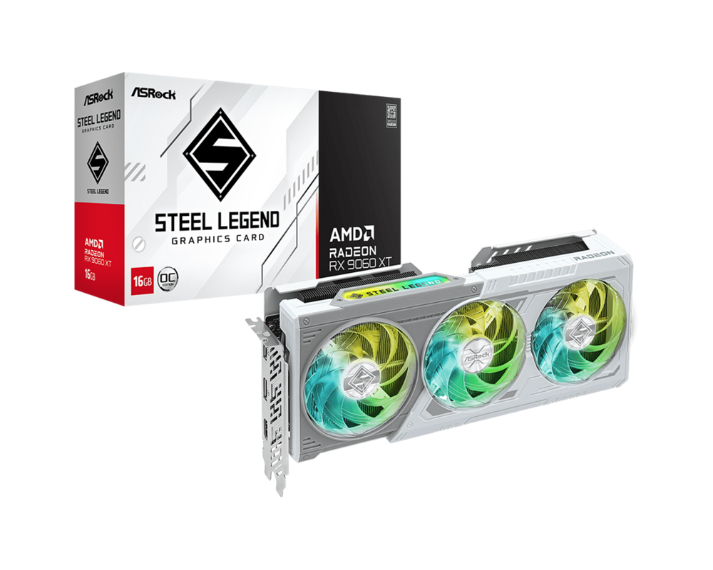 Видеокарта ASRock RADEON RX 9060 XT Steel Legend 16GB OC GDDR6 7
