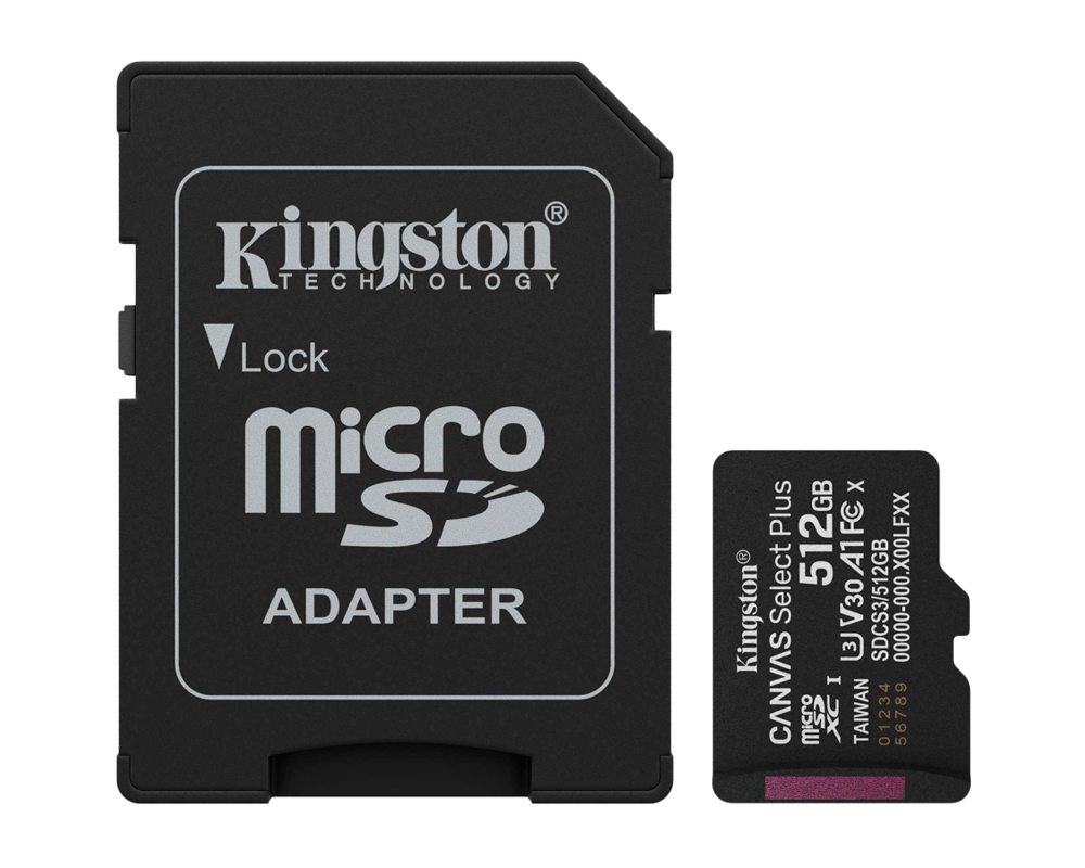 Флаш карта KINGSTON 512GB microSDXC Canvas Select Plus Gen3 150MB 7