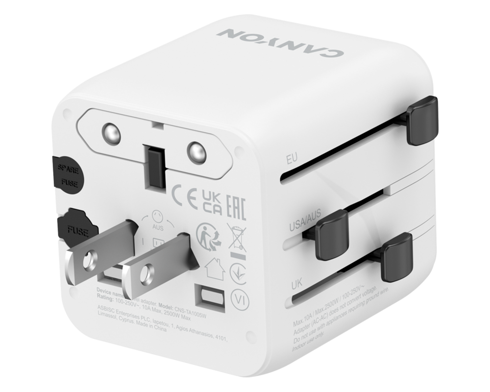 Зарядно CANYON Travel Adapter OnTour One EU/UK/U... 3