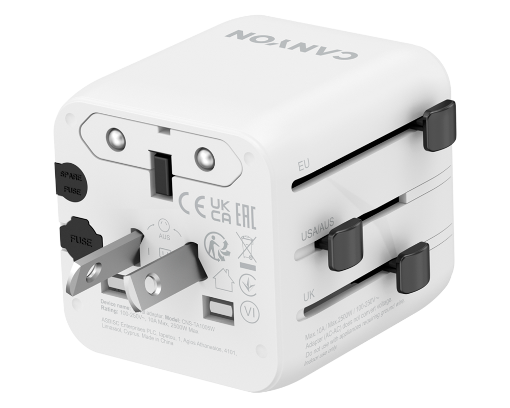 Зарядно CANYON Travel Adapter OnTour One EU/UK/U... 4
