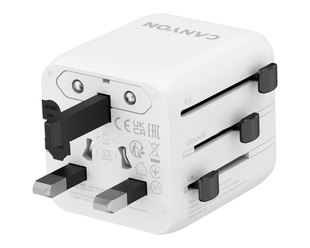 Зарядно CANYON Travel Adapter OnTour One EU/UK/U... 2