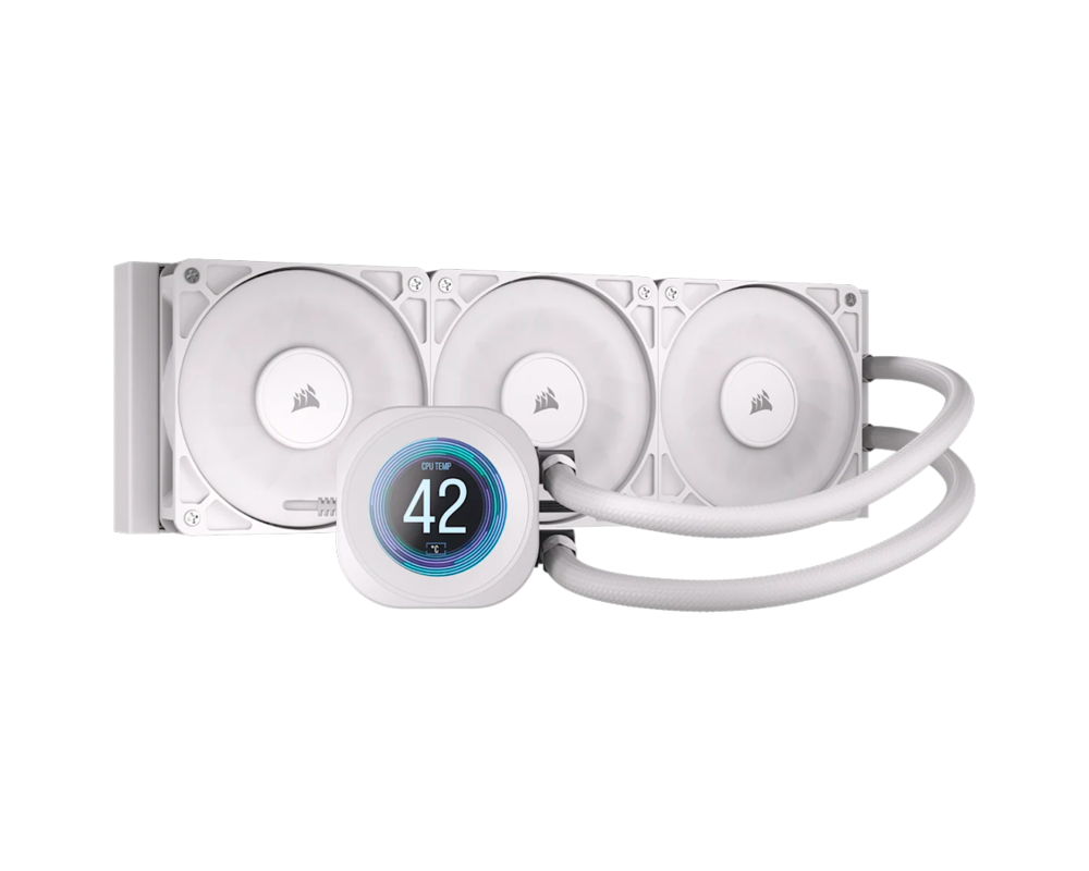 Охладител за процесор CORSAIR NAUTILUS 360 LCD White, 360mm Radiator, Liquid CPU Cooler 3