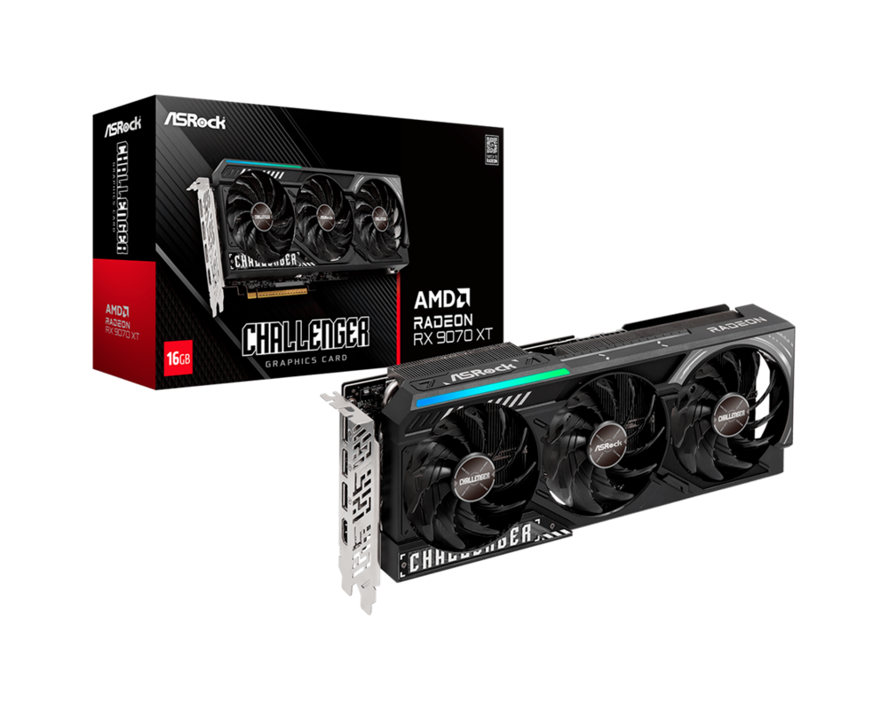 Видеокарта ASROCK AMD Radeon RX 9070 XT Challenger 16GB GDDR6 256-bit 13