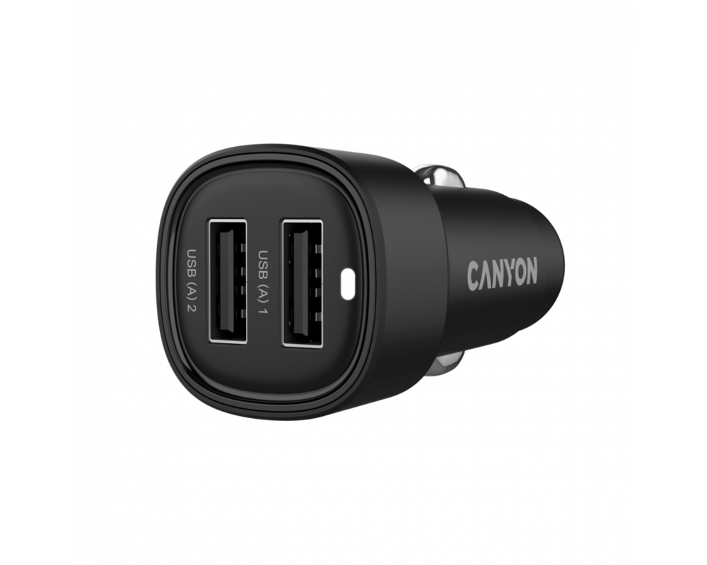 Зарядно CANYON OnDrive 24 24W 2xUSB-A Black 2